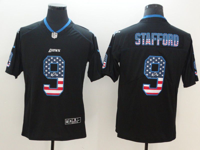 Men Detroit Lions #9 Stafford Nike USA Flag Fashion Black Color Rush Limited NFL Jerseys->dallas cowboys->NFL Jersey